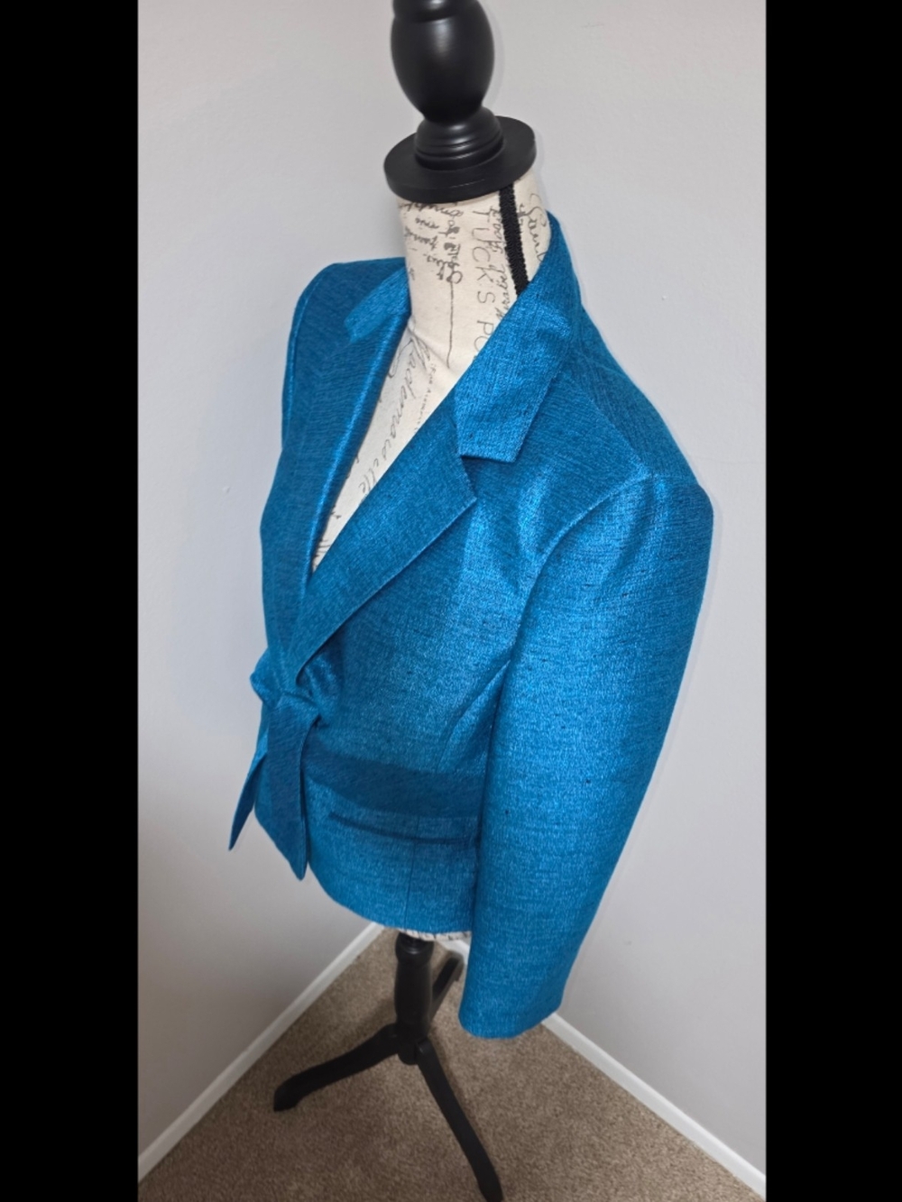Kasper Teal Belted Blazer Jacket - Picture 4 of 6